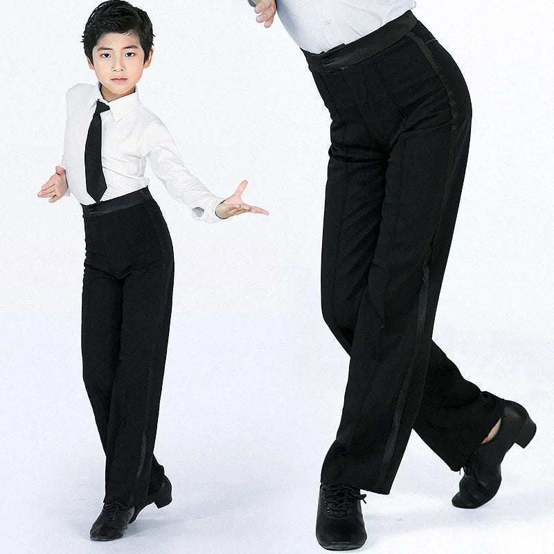 Pantalon de danse latine standard noir pour enfants, olympiques de  compétition, vêtements de danse de salon, vêtements de Cha Cha, vêtements  pour enfants, garçons, G6040 - AliExpress