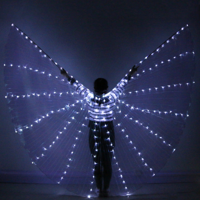 kemengsuer Ailes lumineuses à LED pour danse du ventre, ailes de