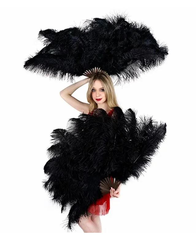 Eventail en plumes autruche 130cm