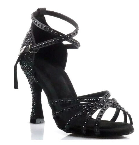 Chaussures de danse Cécilia strass noir Talons 6cm