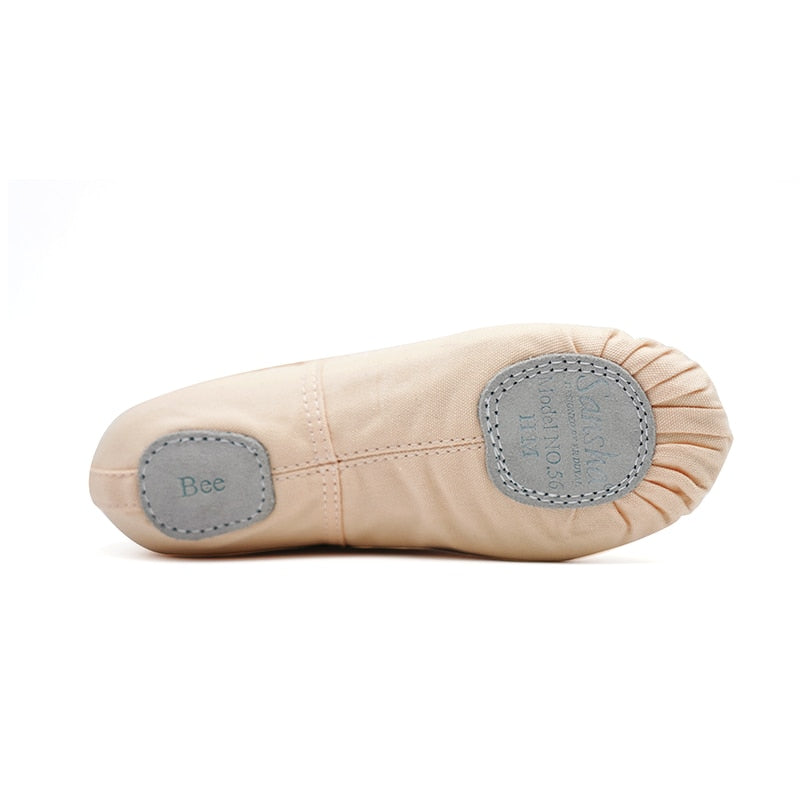 Chaussons demi-pointes canvas avec élastique Sansha