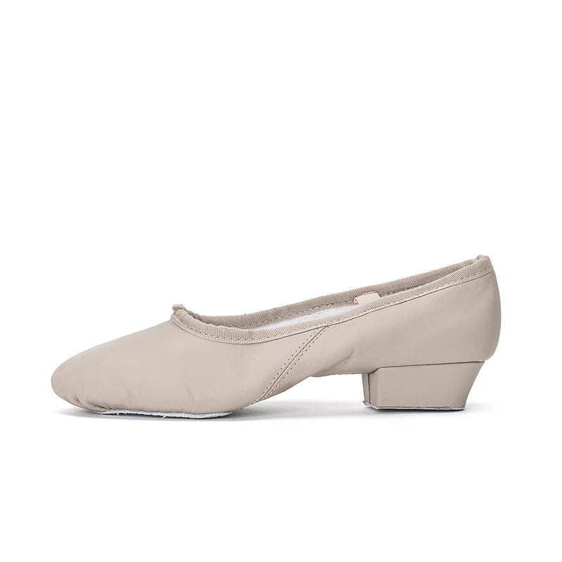 Chaussons demi-pointes cuir avec talons Sansha