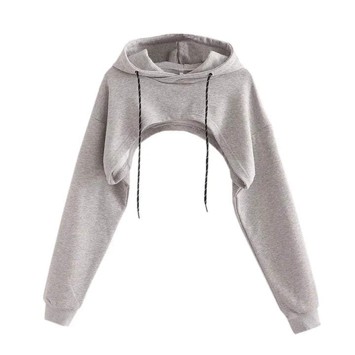 Sweat-shirt capuche decoupe poitrine