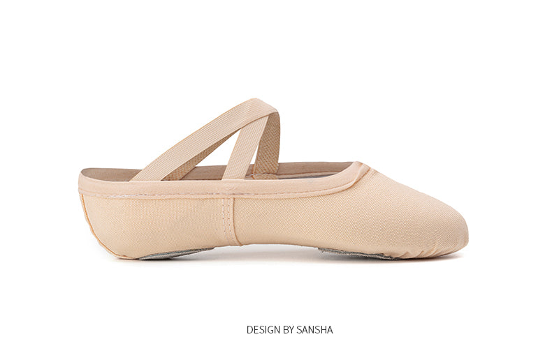 Chaussons demi-pointes canvas avec élastique Sansha