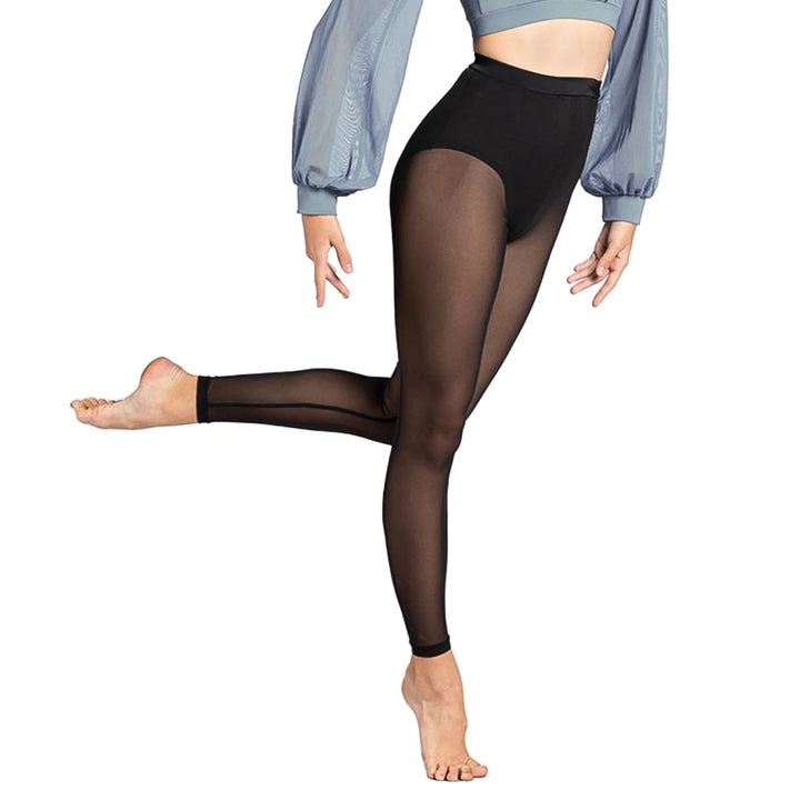 Legging noir en maille transparente Ayline