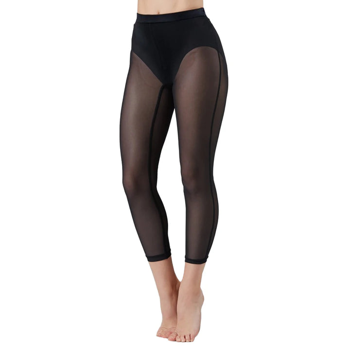 Legging noir en maille transparente Ayline