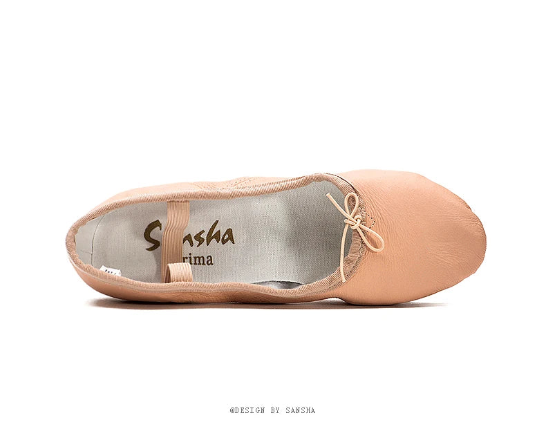 Chaussons demi-pointes cuir avec talons Sansha