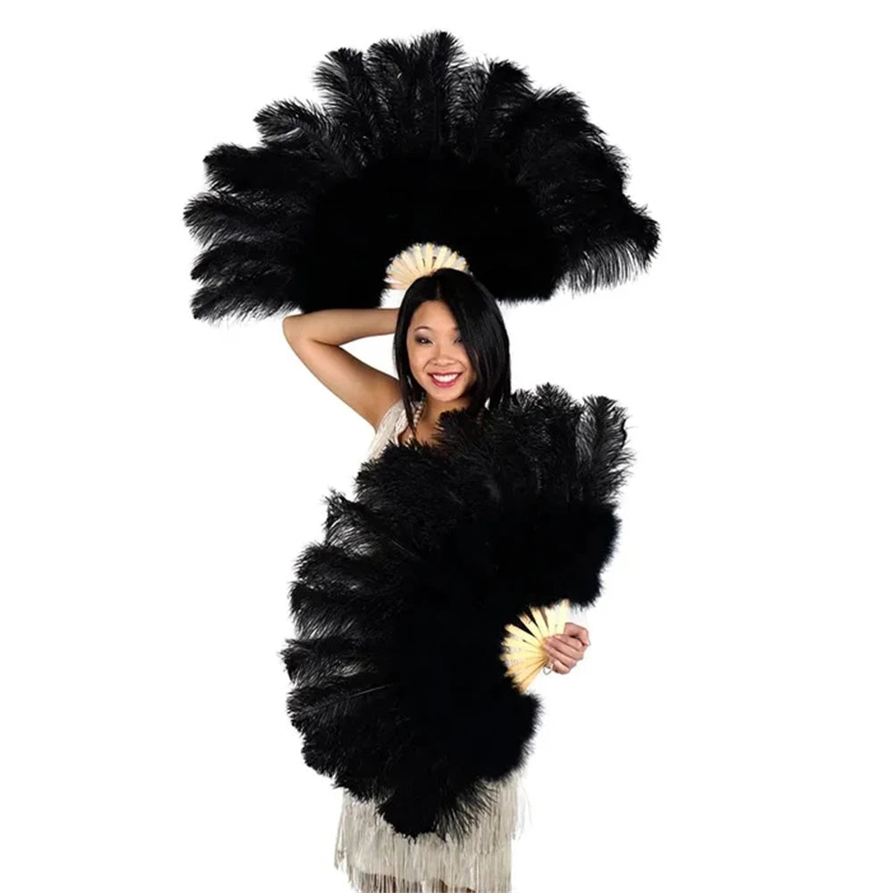 Eventail en plumes autruche 130cm