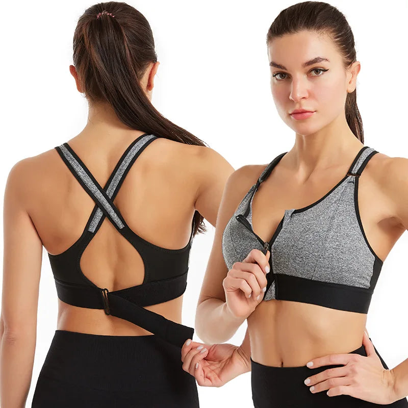 Brassière High Impact avec zip Zoé