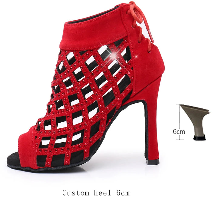 Bottines danse ajourée Noor 3 coloris disponibles Talons 6 à 10 cm