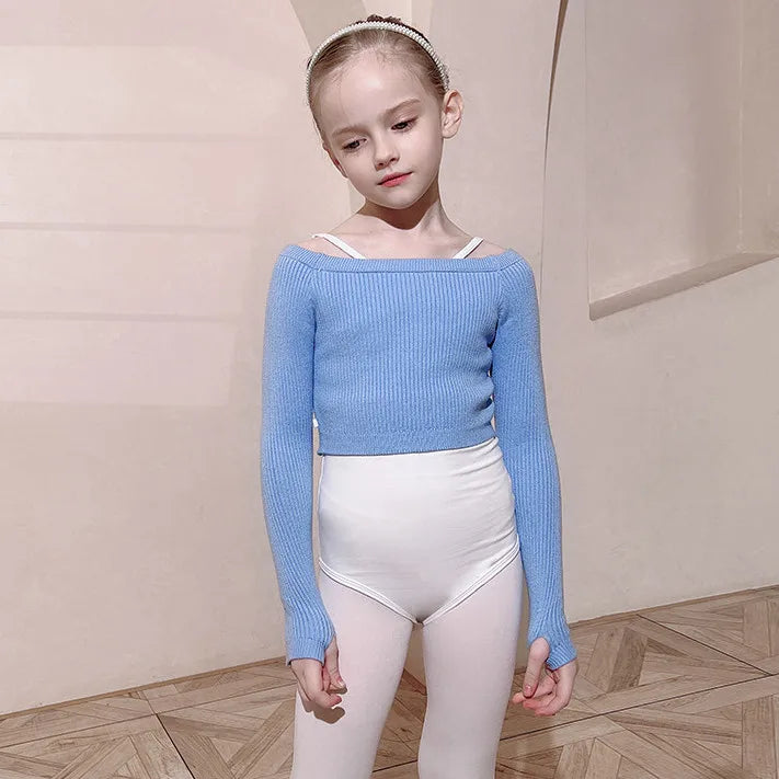 Top Pullover court manches longues filles