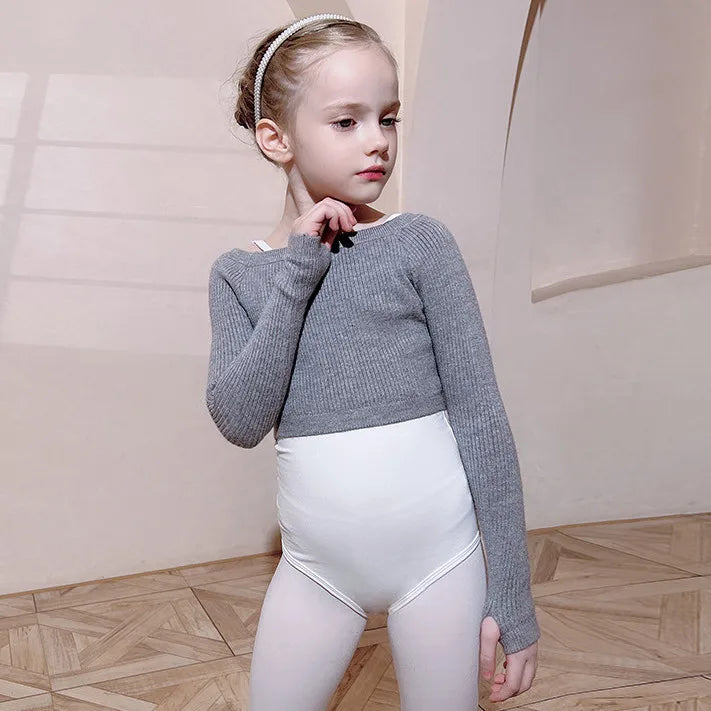 Top Pullover court manches longues filles