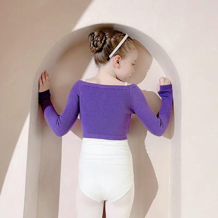 Top Pullover court manches longues filles