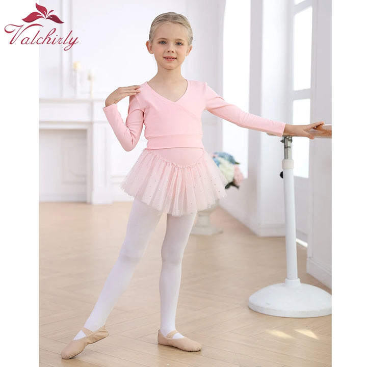 Top croisé manches longues filles