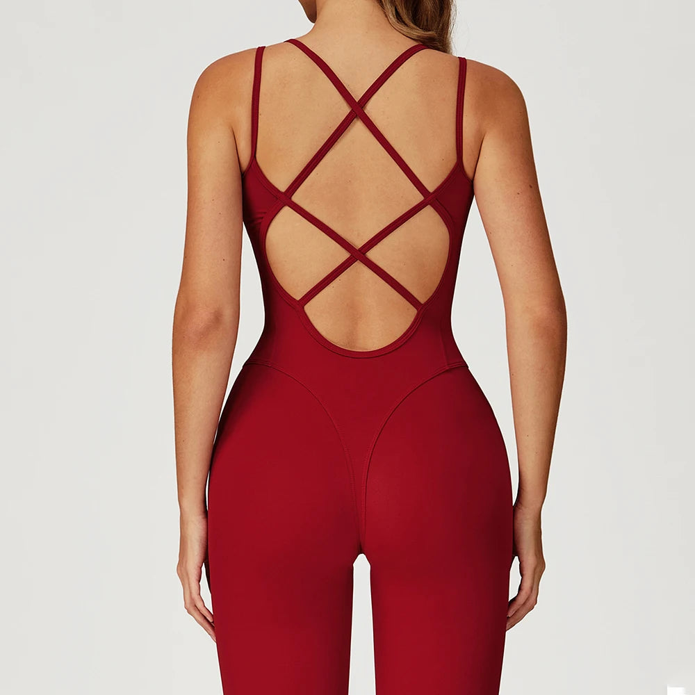 Combinaison moulante bretelles croisées dos Teiva