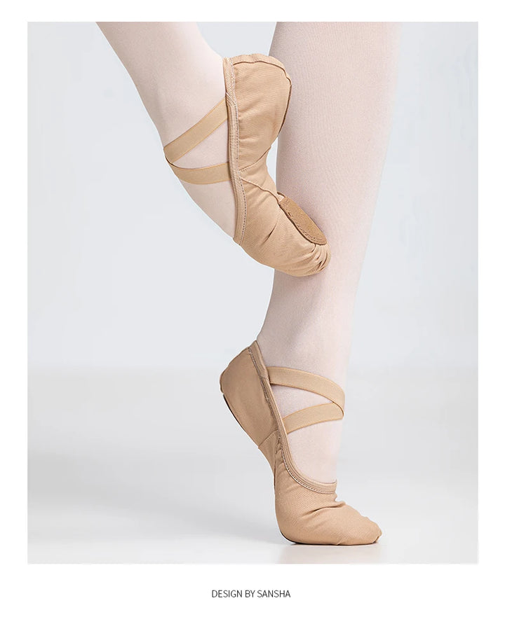 Chaussons demi-pointes en toile bi-semelle Sansha