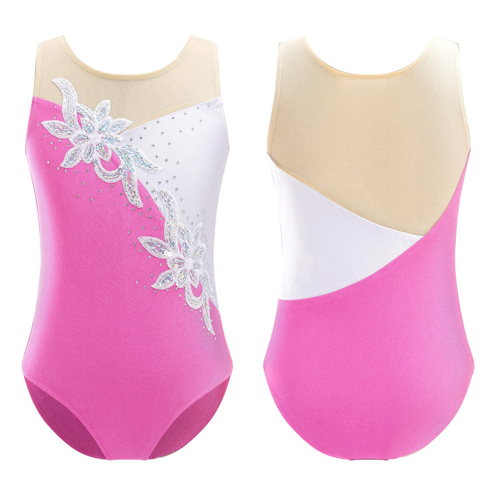 Justaucorps sans manches avec strass gymnastique