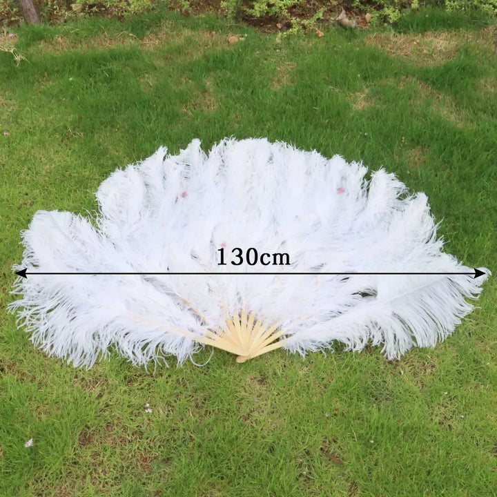 Eventail en plumes autruche 130cm