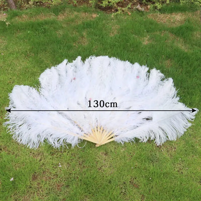 Eventail en plumes autruche 130cm