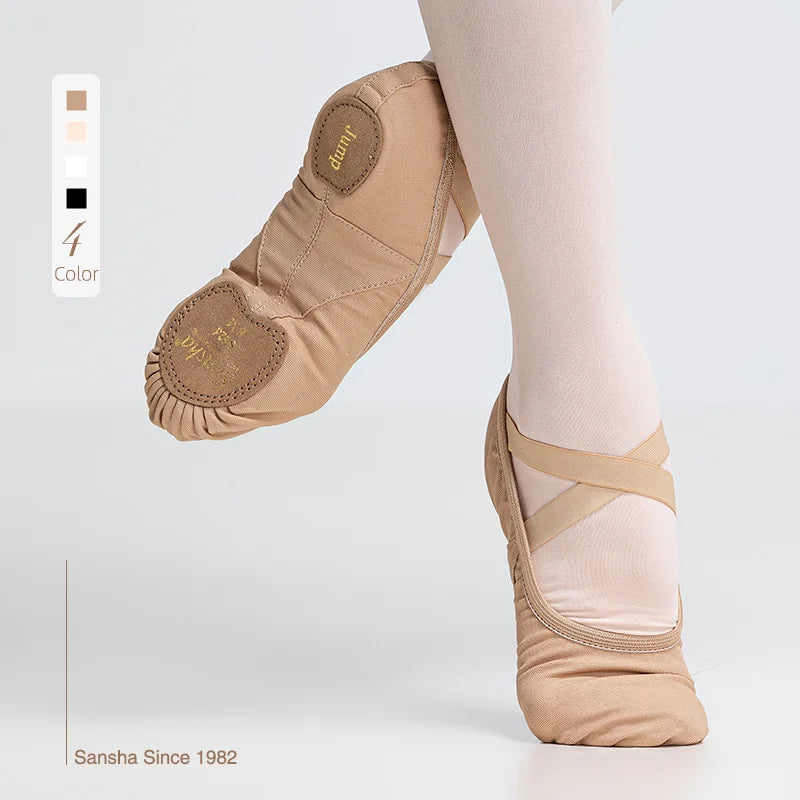 Chaussons demi-pointes en toile bi-semelle Sansha