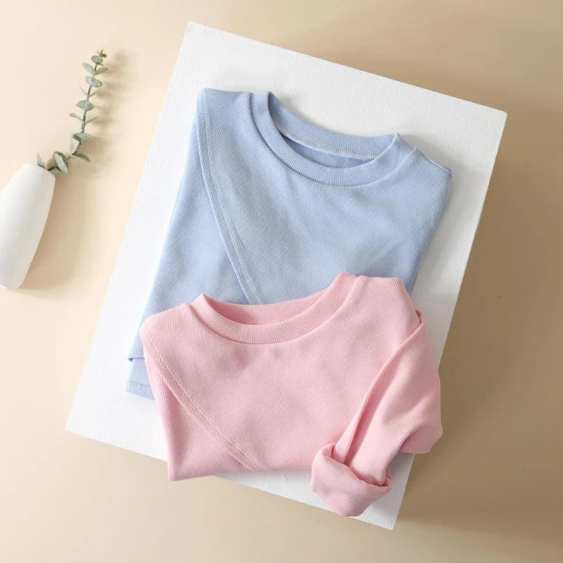 Top sweat manches longues court filles