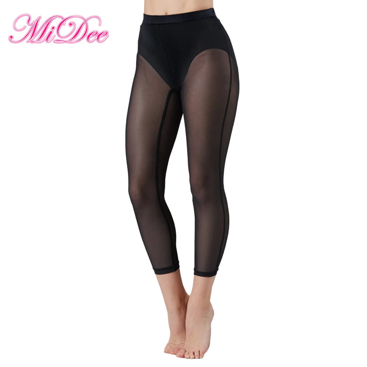 Legging noir en maille transparente Ayline