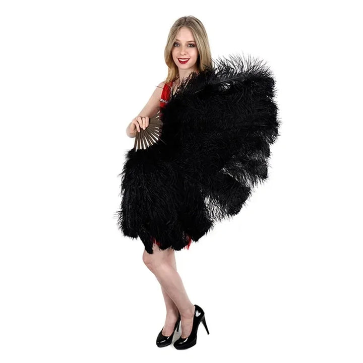 Eventail en plumes autruche 130cm