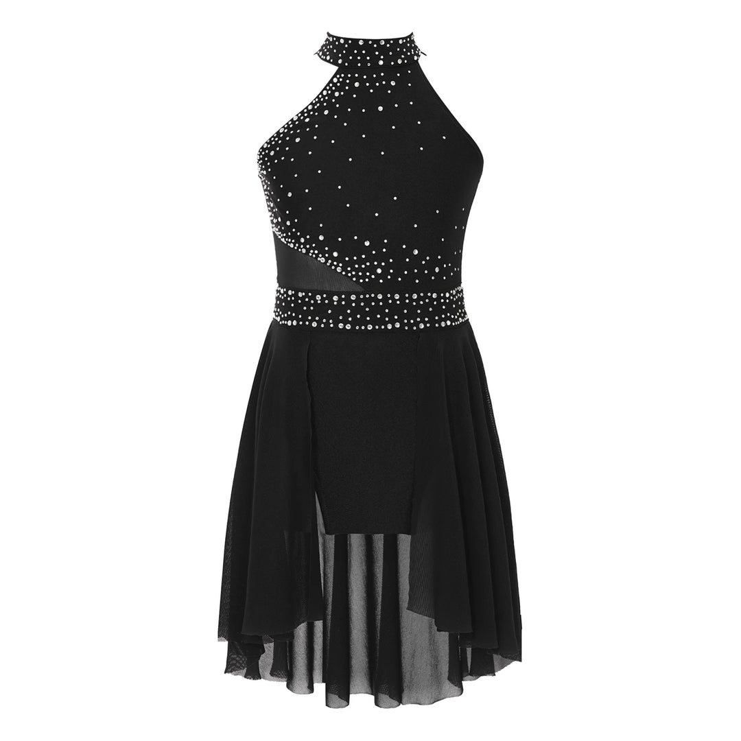 Robe justaucorps Inaya col officier avec strass