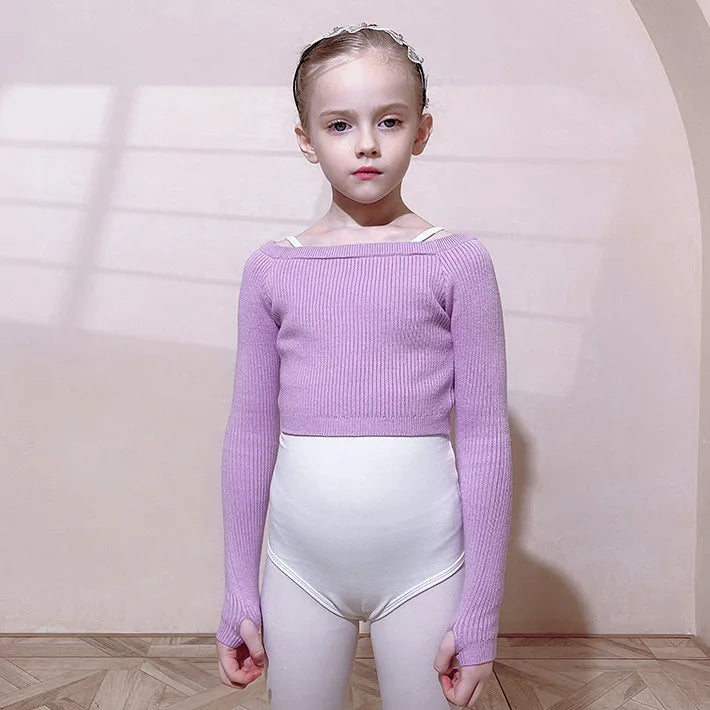 Top Pullover court manches longues filles