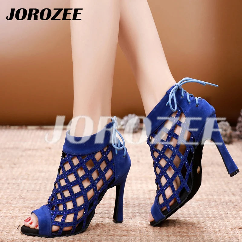 Bottines danse ajourée Noor 3 coloris disponibles Talons 6 à 10 cm