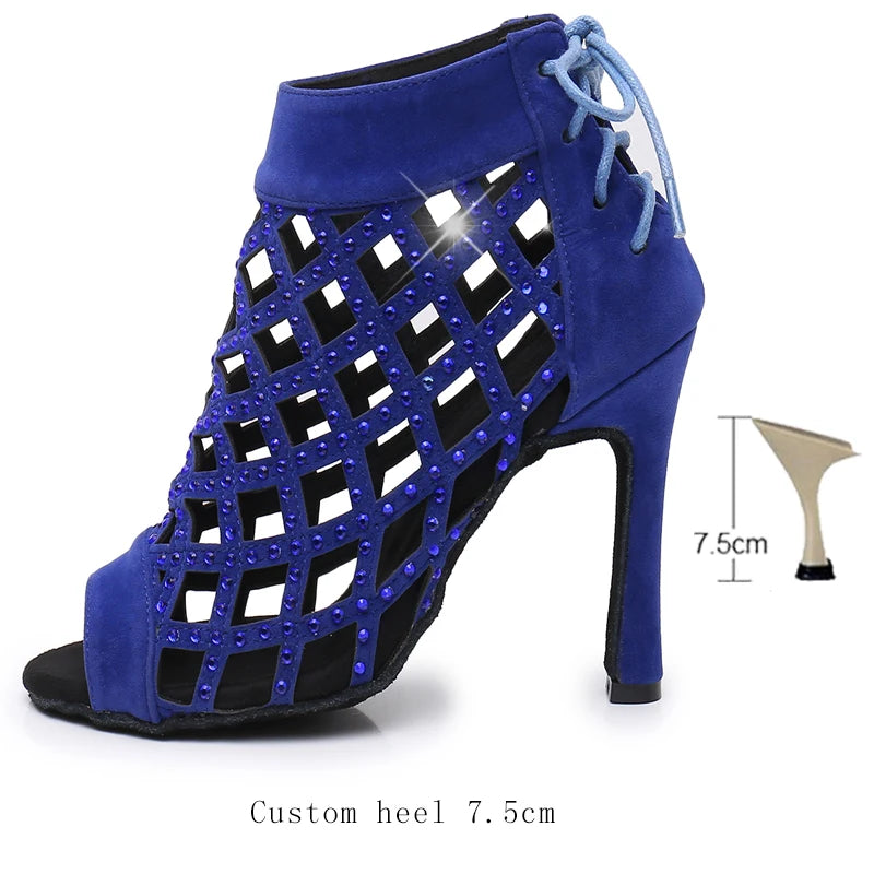 Bottines danse ajourée Noor 3 coloris disponibles Talons 6 à 10 cm