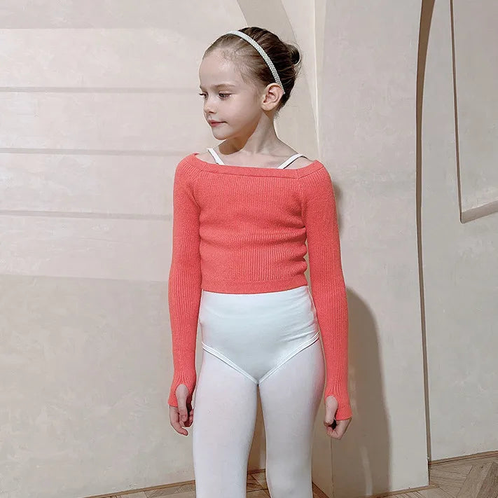 Top Pullover court manches longues filles