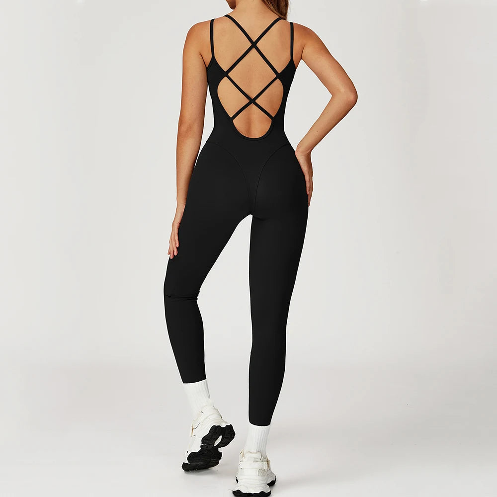 Combinaison moulante bretelles croisées dos Teiva