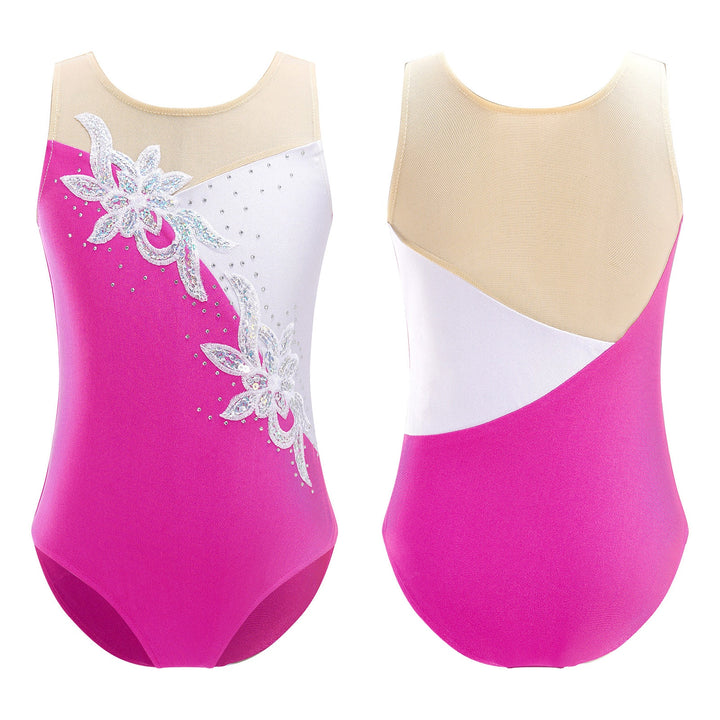 Justaucorps sans manches avec strass gymnastique