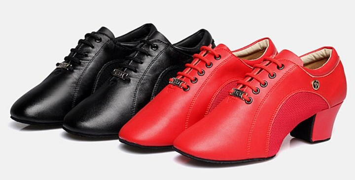 Chaussures de danse - Sneakers en cuir pour femme - 2 coloris au choix: noir ou rouge - Talons de 5cm - 2 Modèles au choix: pour danse en extérieur / pour danse à l'intérieur - Dance Store