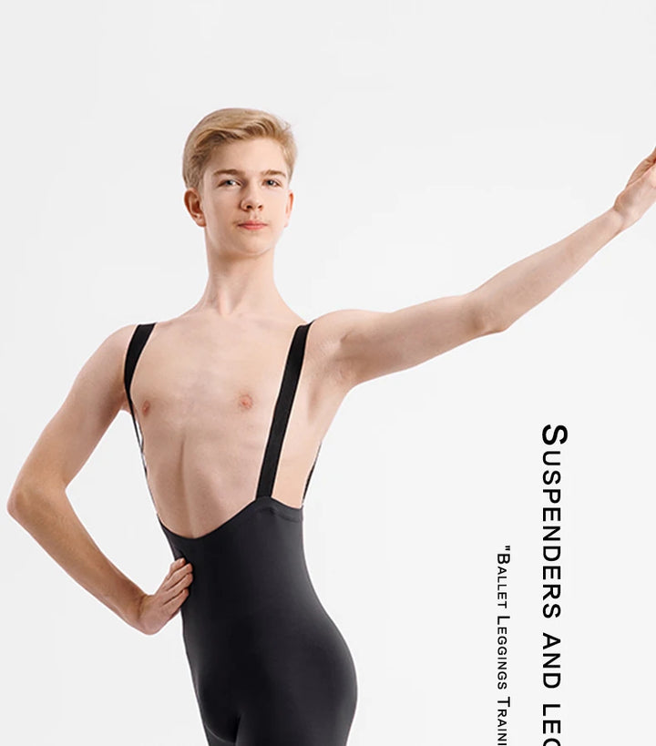 Collant danse à bretelles avec pieds homme Mickael