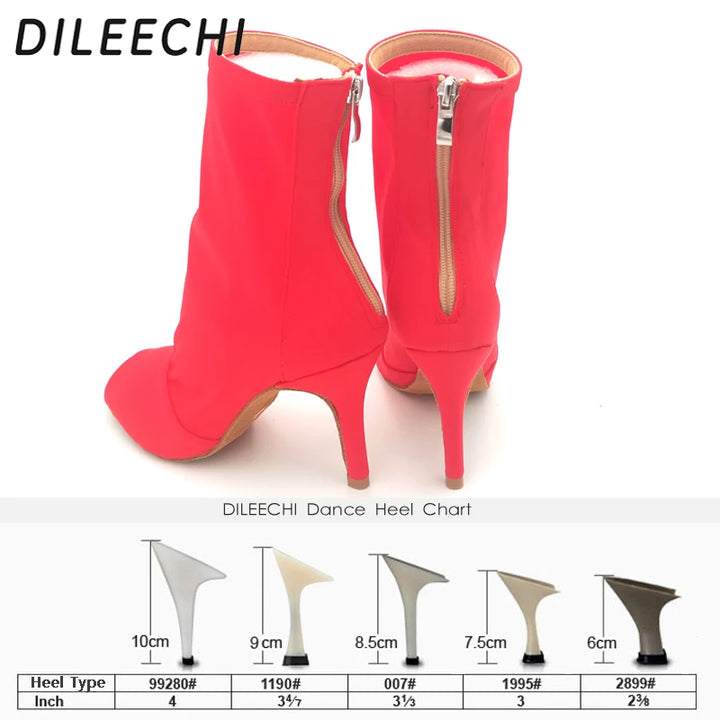 Bottines danse Assa rouge semelle caoutchouc Talons 7.5 à 11cm