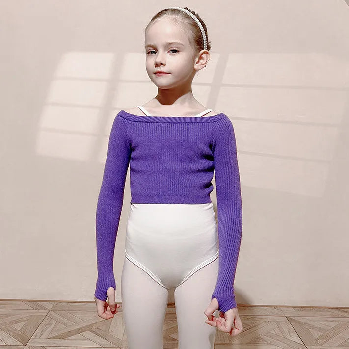 Top Pullover court manches longues filles