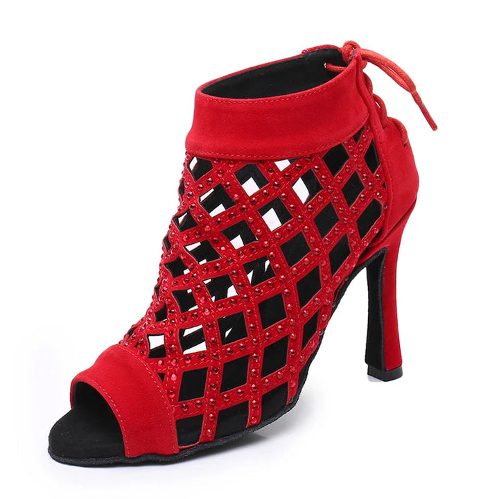 Bottines danse ajourée Noor 3 coloris disponibles Talons 6 à 10 cm