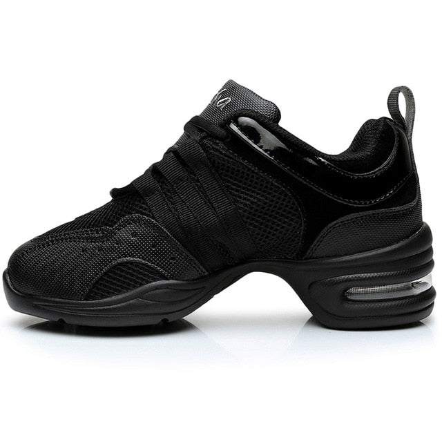 Baskets Sneakers Jazz Hip-Hop Fitness pour adulte 3 coloris au choix: tout noir, noir & rouge, noir & or - Dance Store