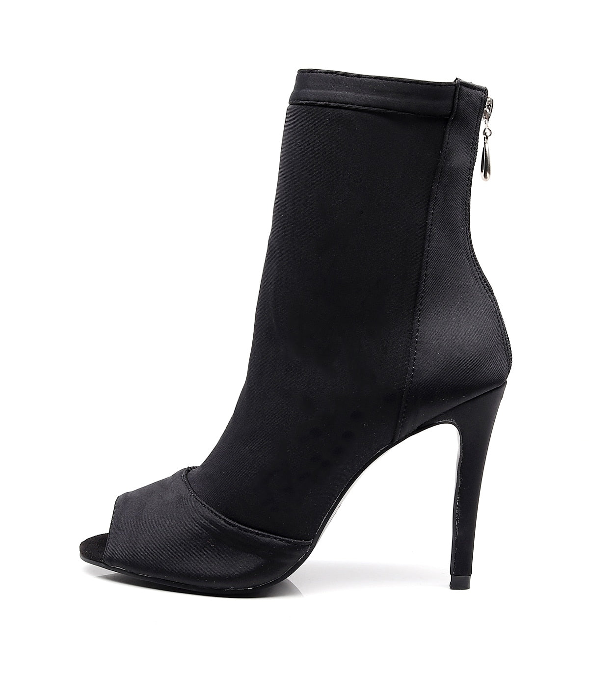 Chaussures Bottines Boots fantaisie de danse en cuir - avec ouverture aux orteils - pour femmes 3 coloris disponibles: noir, rouge, bleu - Talons personnalisables de 7.5 ou 10cm - Dance Store
