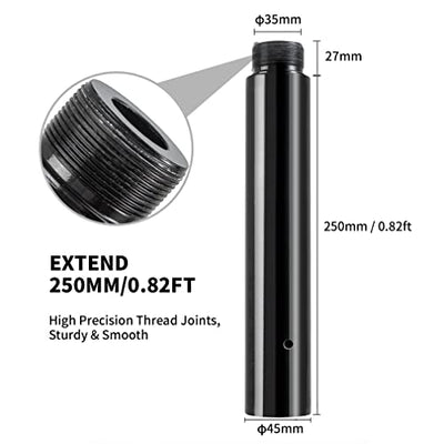 Extension pour barre Pole Dance tube 45mn longueur 25cm noir