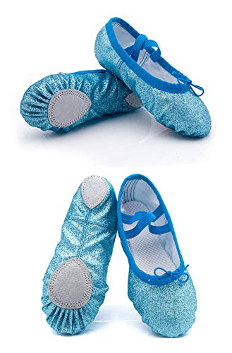 Chaussons Demi-pointes à paillettes bleu