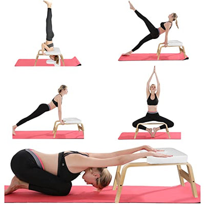 Tabouret de Yoga en bois pour postures inversées