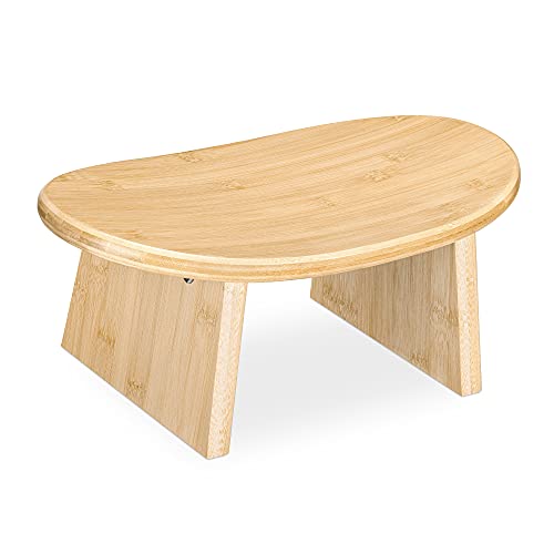 Banc de méditation Tabouret en Bambou Naturel pour Pratique du Yoga Relaxation