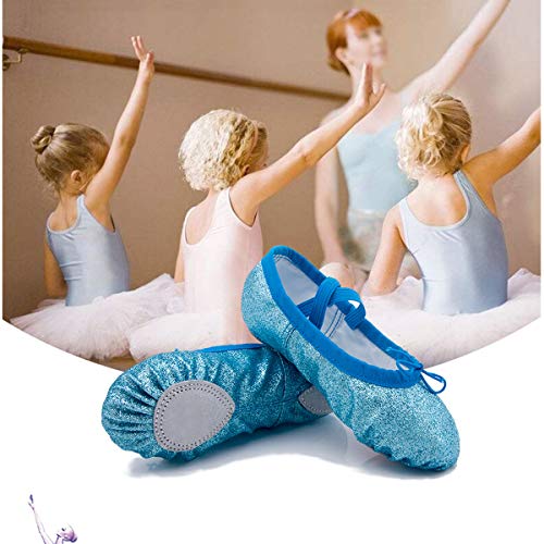 Chaussons Demi-pointes à paillettes bleu