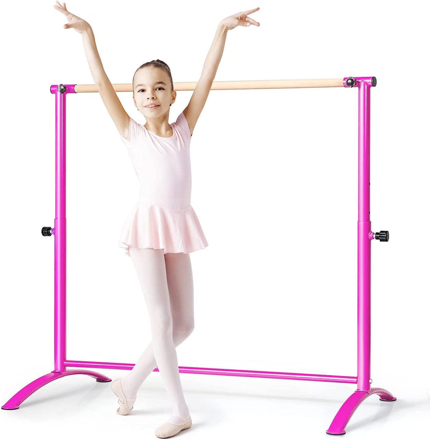 Barre de danse mobile réglable 4 hauteurs coloris rose