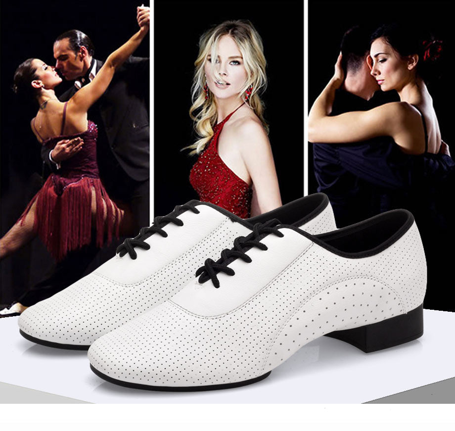Chaussures de danse à talon 3cm blanc et noir