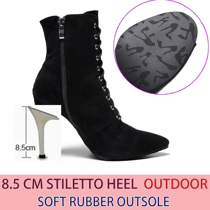 Bottines fermées danse Shayane noir Talons de 6 à 10cm semelle pour exterieur