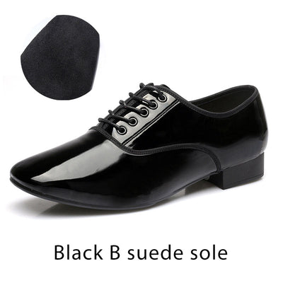 Chaussures danse hommes en cuir vernis coloris noir